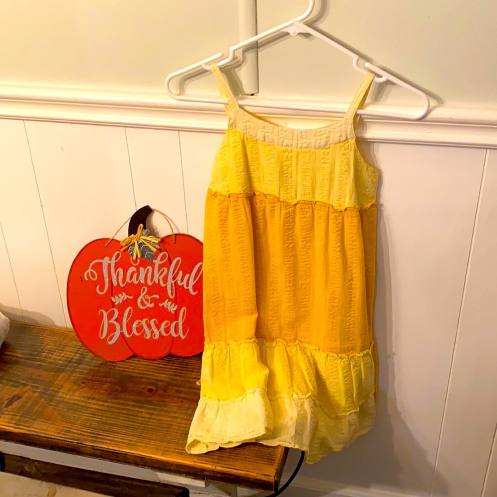 Cute yellow, gold, and cream casual dress
